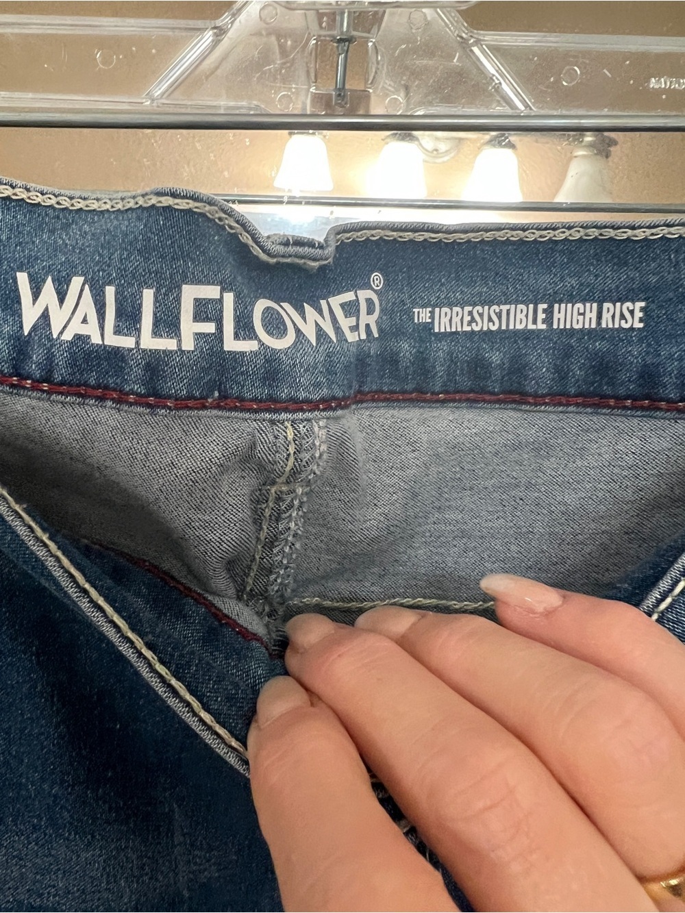 Wallflower Light Blue Denim Shorts with Subtle Distressing - Picture 4 of 4